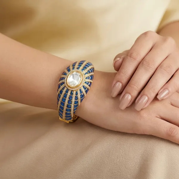 Blue_And_Golden_Brass_Premium_And_Elegant_Bangle_For_Women