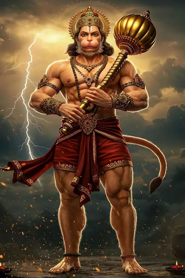 Lord_Hanuman_Divine_Illustration_-_Digital_Artwork_With_Golden_Gada_just_poster_not_frame