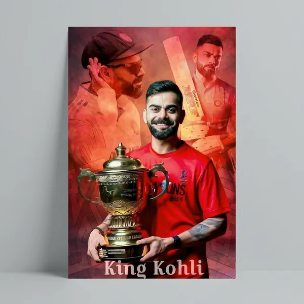 King_Kohli_Ipl_Champions_Commemorative_Poster_-_Royal_Challengers_Bangalore_Fan_Memorabilia