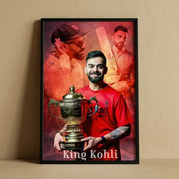 King_Kohli_Ipl_Champions_Commemorative_Poster_-_Royal_Challengers_Bangalore_Fan_Memorabilia