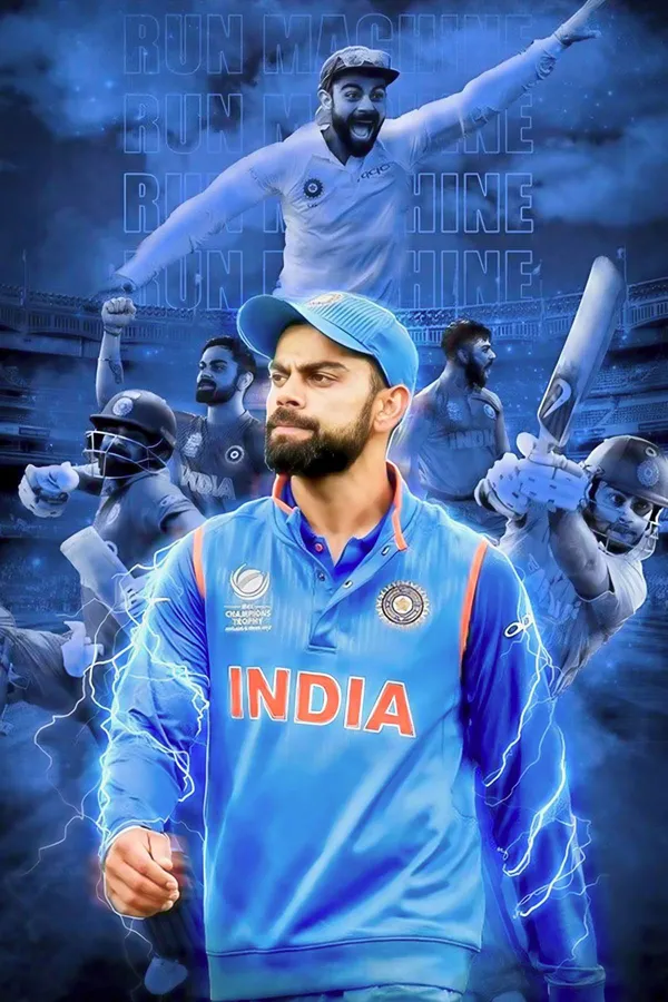 Virat_Kohli_'Run_Machine'_Cricket_Motivational_Poster_-_Blue_Thunder_Theme