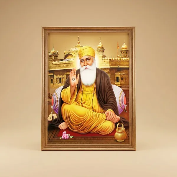 Guru_Nanak_Dev_Ji_Religious_Poster_With_Golden_Temple_Background