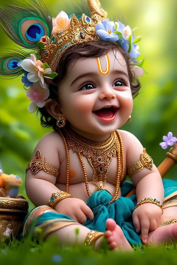 Decorative_Baby_Krishna_(Bal_Gopal)_Idol_With_Traditional_Ornaments_And_Peacock_Feather