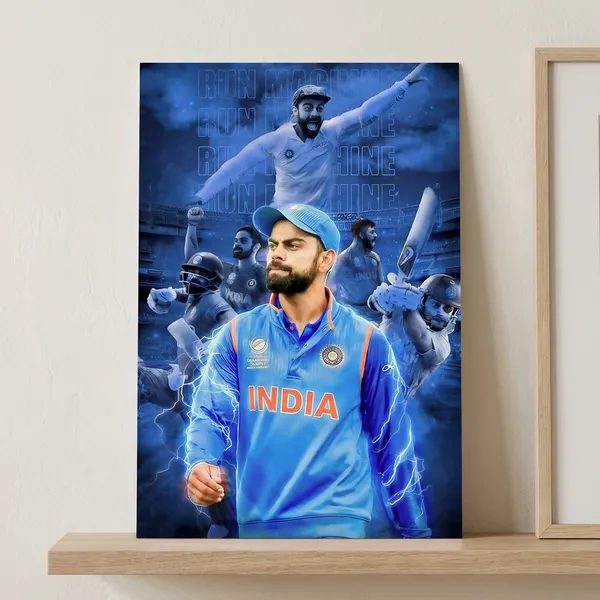 Virat_Kohli_'Run_Machine'_Cricket_Motivational_Poster_-_Blue_Thunder_Theme
