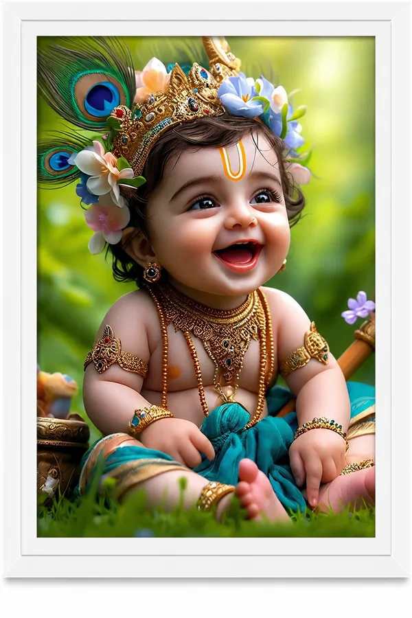 Decorative_Baby_Krishna_(Bal_Gopal)_Idol_With_Traditional_Ornaments_And_Peacock_Feather