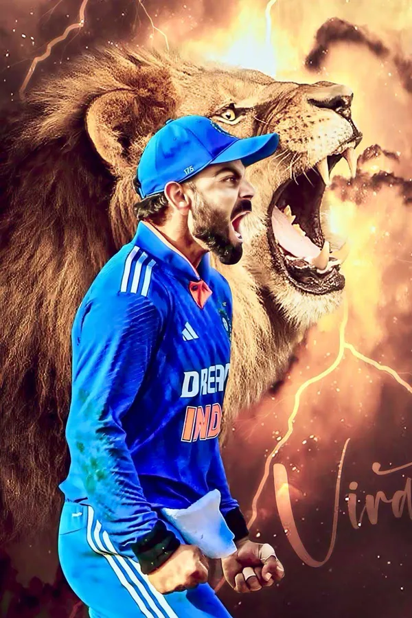 India_Cricket_Team_Inspired_Lion_Roar_Sports_Poster