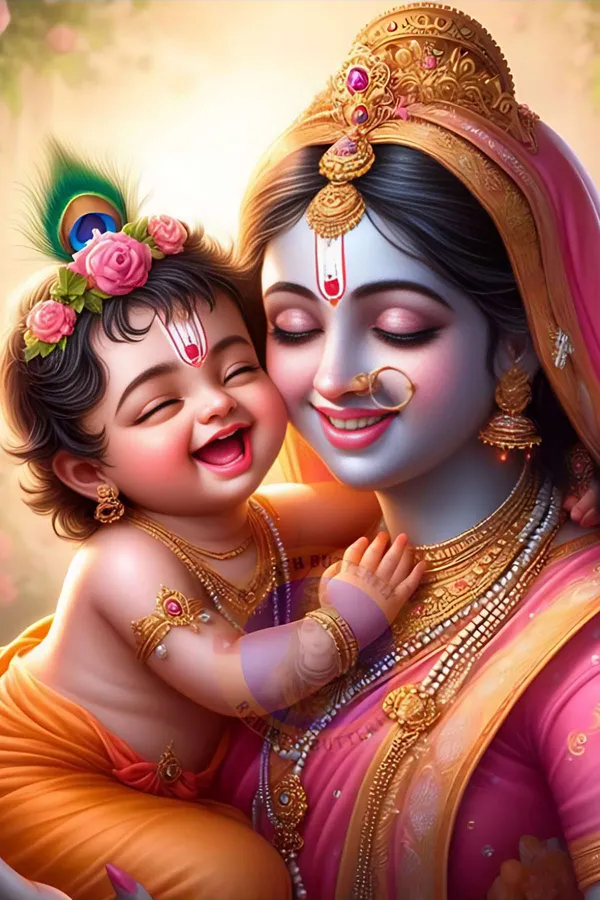 Divine_Krishna_With_Mother_Yashoda_-_Digital_Devotional_Art_Print