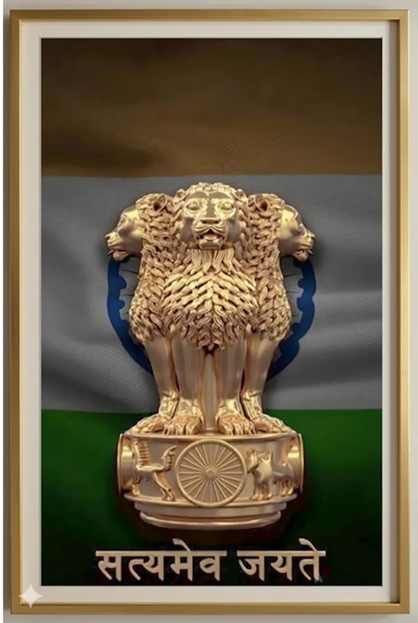 Ashoka_Pillar_National_Emblem_poster_With_Indian_Flag