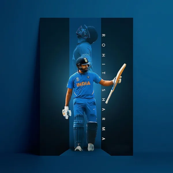 Rohit_Sharma_India_Cricket_Team_Jersey_Poster_-_Blue