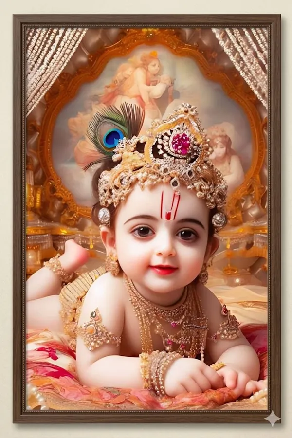 Divine_Baby_Krishna_Idol_With_Peacock_Feather_Crown