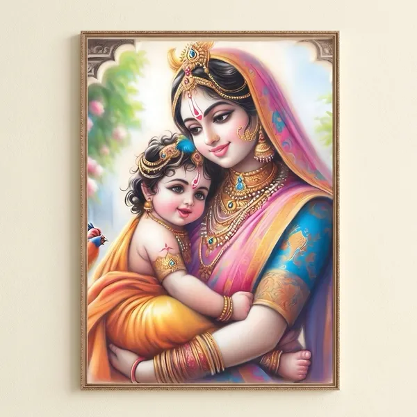 Yashoda_&_Krishna_Divine_Spiritual_Wall_Art_Print