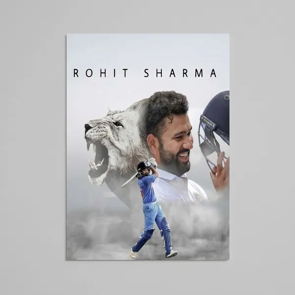 Rohit_Sharma_Cricket_Tribute_Poster_-_Lion_Roar_Design