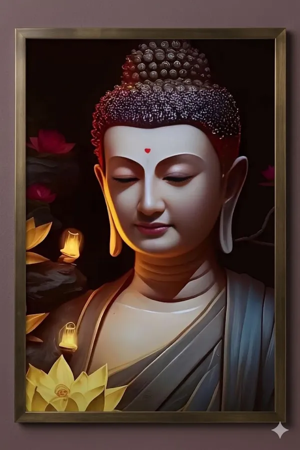 poster_of_Buddha_Statue_With_Lotus_-_Spiritual_Home_Décor