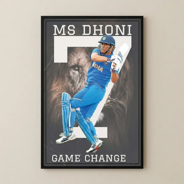 Ms_Dhoni_Game_Changer_Cricket_Motivational_Poster_Wall_Art