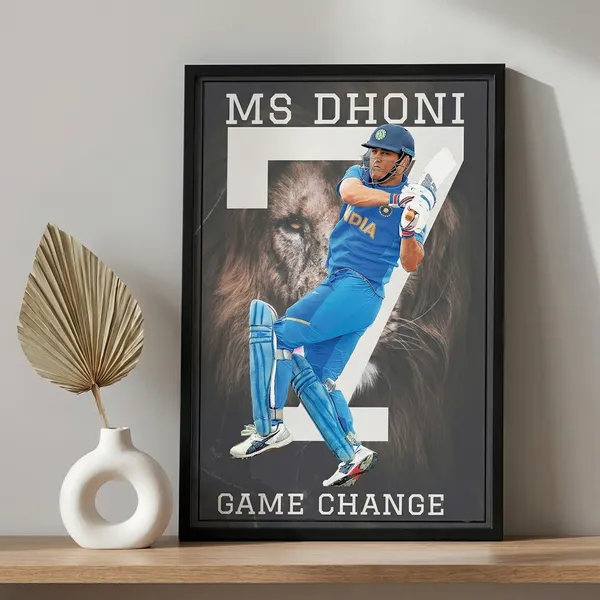 Ms_Dhoni_Game_Changer_Cricket_Motivational_Poster_Wall_Art