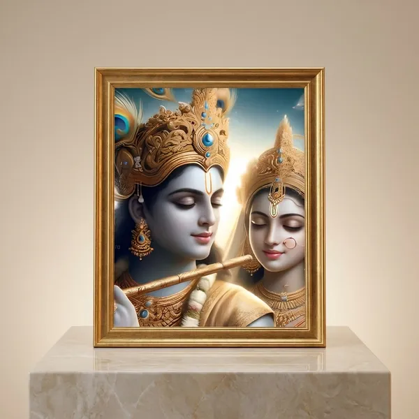 Radha_Krishna_Divine_Couple_Wall_Art_-_Traditional_Indian_Religious_Decor_With_Peacock_Feather_And_Golden_Embellishments