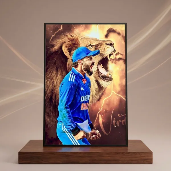 India_Cricket_Team_Inspired_Lion_Roar_Sports_Poster
