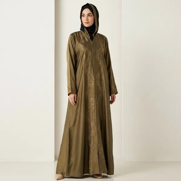 Gold_Elegant_Embroidered_Abaya_With_Hood
