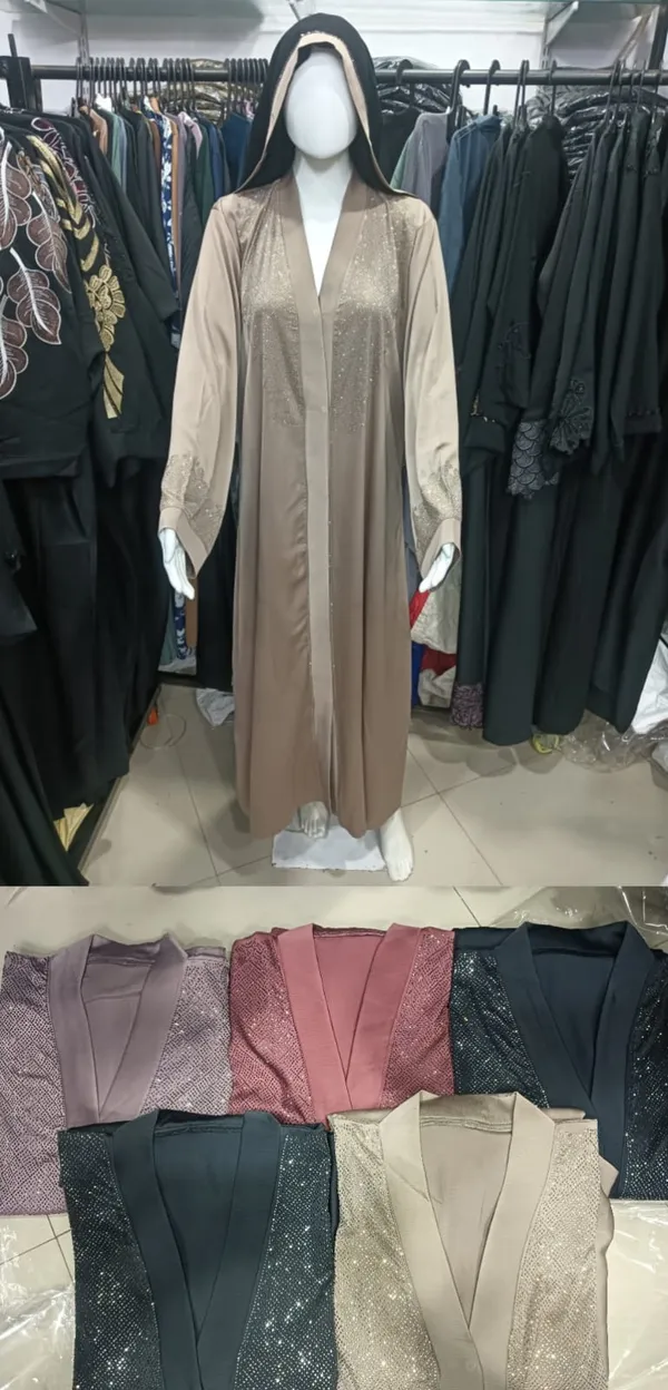 Beige_Embellished_Open_Front_Abaya_With_Matching_Inner_-_5_Colors