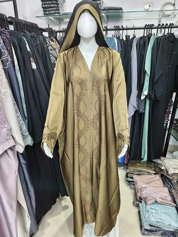 Gold_Elegant_Embroidered_Abaya_With_Hood