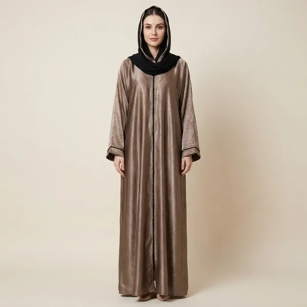 Beige_Hooded_Abaya_With_Black_Trim_-_Full-Length_Islamic_Robe_For_Women