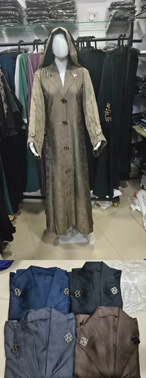 Olive_Green_Designer_Embroidered_Abaya_With_Decorative_Buttons