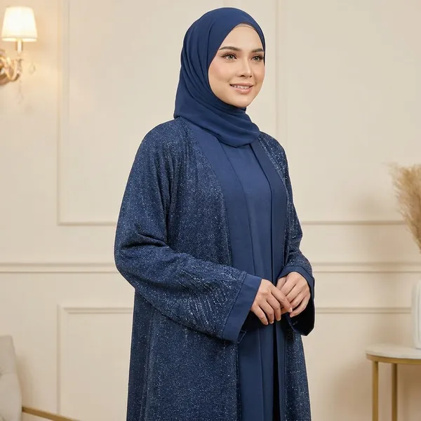 Beige_Embellished_Open_Front_Abaya_With_Matching_Inner_-_5_Colors