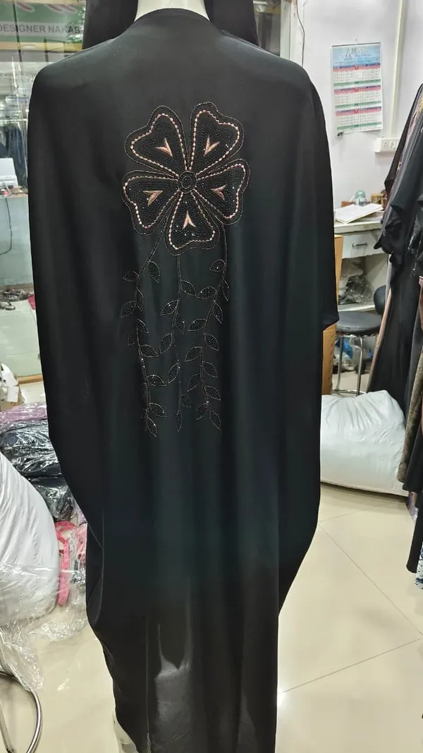 Black_Embroidered_Abaya_With_Floral_Sleeves_And_Back_Design