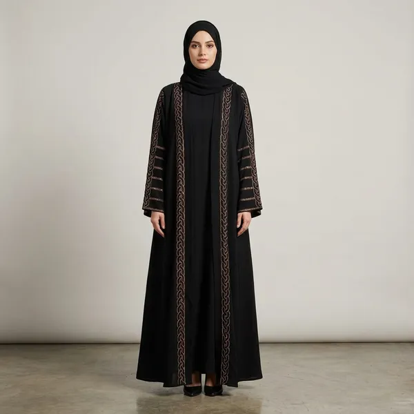 Black_Embroidered_Abaya_With_Silver_Detailing