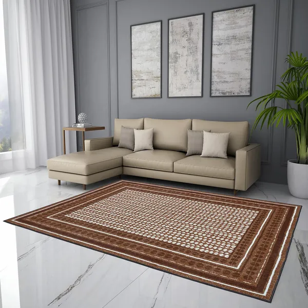 Roluxoria®_–_Welspun_981_Gsm_Anti_Skid_And_Machine_Washable_Polyester_Carpet_For_Bedroom_(Dark_Brown)