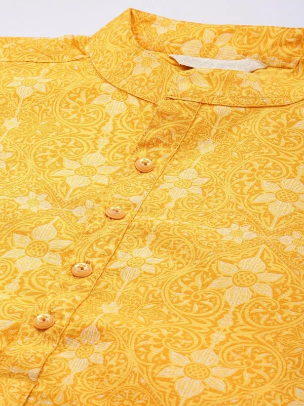 Yellow_Slub_Cotton_Kurta_Pajama_Set_For_Men