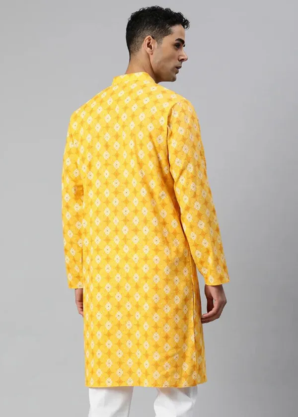 Yellow_Slub_Cotton_Kurta_For_Men