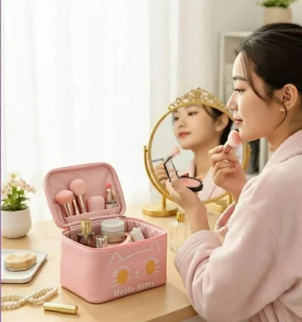 Hello_Kitty_Cosmetic_&_Makeup_Organizer_Bag,_Suitable_for_Multiple_Storage,_Perfect_for_Girls_and_Women_�_Peach