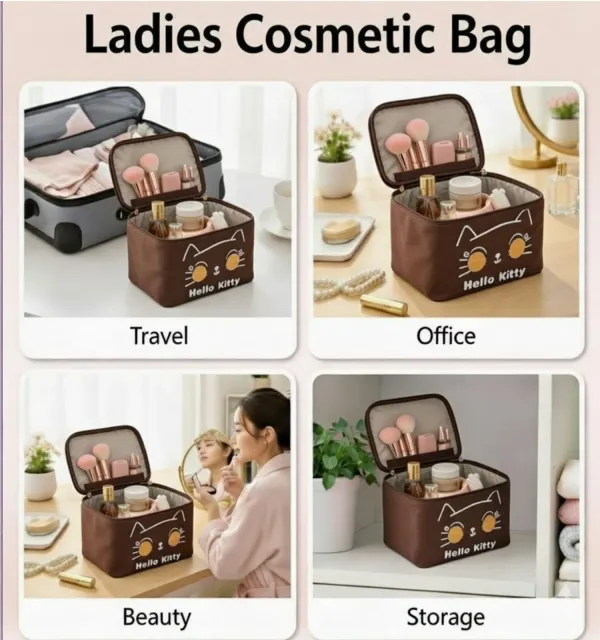 Hello_Kitty_Cosmetic_&_Makeup_Organizer_Bag,_Suitable_for_Multiple_Storage,_Perfect_for_Girls_and_Women_�_Brown