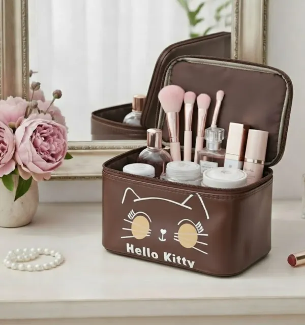Hello_Kitty_Cosmetic_&_Makeup_Organizer_Bag,_Suitable_for_Multiple_Storage,_Perfect_for_Girls_and_Women_�_Brown