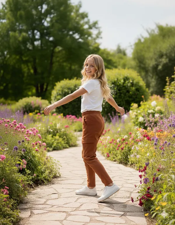 Arjun_Enterprise_Girls_Casual_T-Shirt_Jegging_Set_(Brown_And_White)