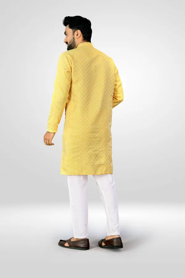Traditional_Love_Men_Solid_Straight_Kurta_(Yellow)