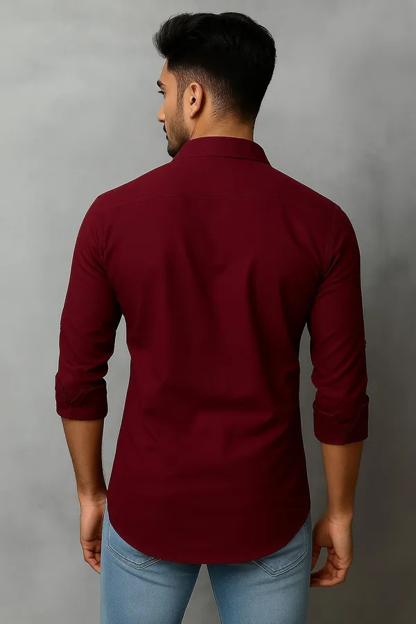 Cotton_Chhap_Men_Solid_Straight_Shirt_(Maroon)