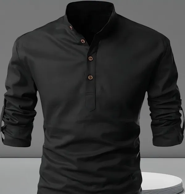 S_Kuada_Men_Solid_Straight_Shirt_(Black)