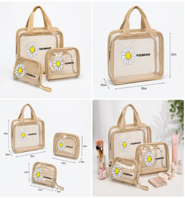 3_Pcs_Makeup_Cosmetic_Bag_Set_for_Women_�_Waterproof_Travel_Wash_Bag_with_Handle,_Large_Capacity_Toiletry_&_Skincare_Organizer-Assorted_Colors