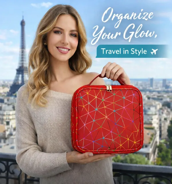 Professional_Faux_Leather_Makeup_Organizer:_Travel_Vanity_Bag_with_Customizable_Dividers_&_Brush_Storage-Red