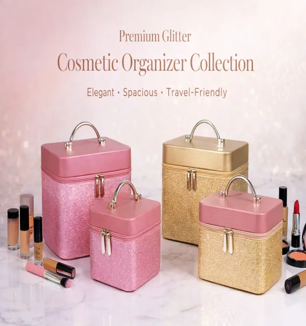 2-Piece_Professional_Makeup_Storage_Organizer_with_Handle,_Portable_Beauty_Vanity_Carrying_Box-Pink