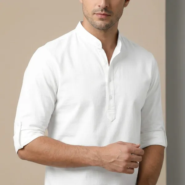 White_And_Pink_Finfolk_Selersathi_Men_Solid_Straight_Shirt_For_Men_(Pack_of_2)