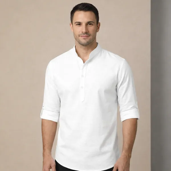 White_And_Pink_Finfolk_Selersathi_Men_Solid_Straight_Shirt_For_Men_(Pack_of_2)