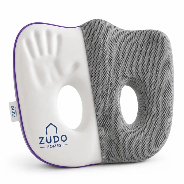 Zudo_Homes_Socket_Seat_Cushion_with_Ortho_Memory_Foam,_Double_Holes_Sit_Bone_Cushion_for_Hip_Pain,_Comfort_for_Sitting_on_Chair_(‎Double_Holes_for_Sit_Bone)