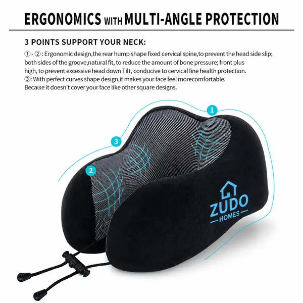 Zudo_Homes_Memory_Foam_Neck_Rest_Pillow_for_Neck_Support,_Travel_Pillow_for_Resting_in_Flight,_Car,_Train_and_Bus_(9.5"_X_10"_X_5'')