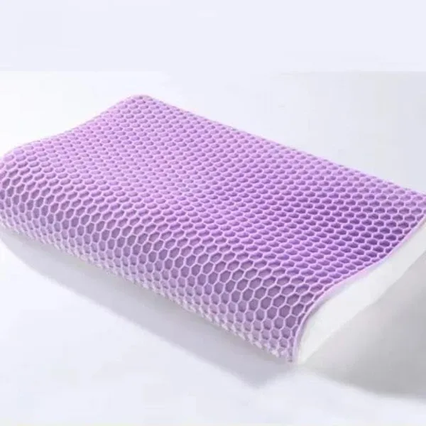 Zudo_Homes_Cervical_Sleeping_Pillow,Neck,Back_Pain_Relief,Memory_Foam,Purple_TPE_Cover_Pillow,Posture,Spinal_Alignment,Contour_Neck_Support_Shape,Orthopedic,Bed,Travel,White,19x12x4_Inches