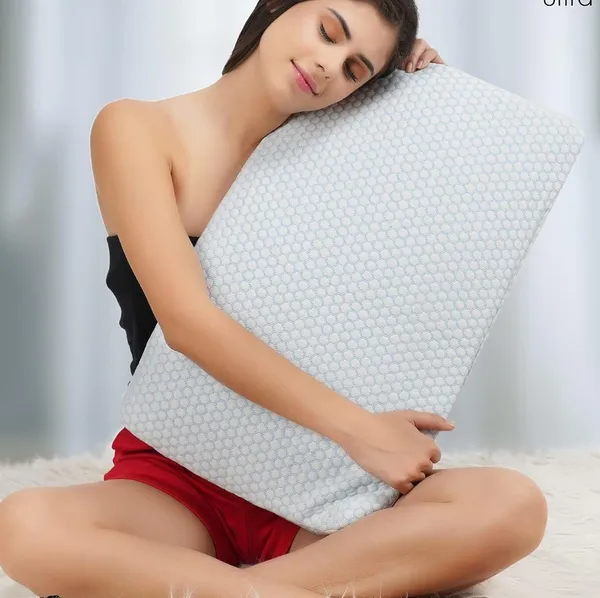 Zudo_Homes_Memory_Foam_Slim_Pillow_for_Sleeping-Cervical_Pillow_for_Neck_Pain,Shoulder_&_Back_Pain_Relief-Orthopedic_Pillow_for_Neck_Support-Ortho_Thin_(Pack_of_1),_White