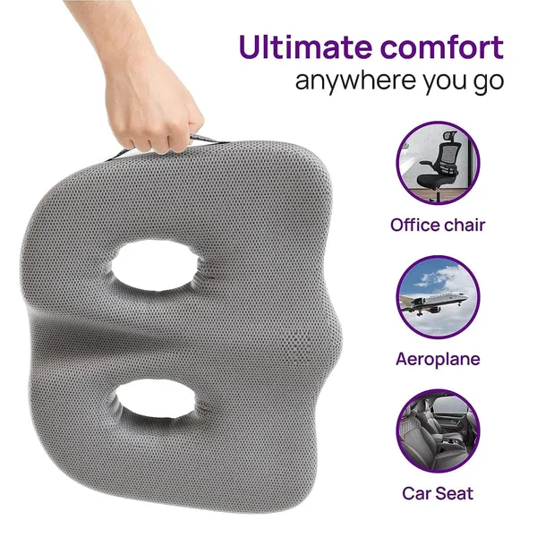 Zudo_Homes_Socket_Seat_Cushion_with_Ortho_Memory_Foam,_Double_Holes_Sit_Bone_Cushion_for_Hip_Pain,_Comfort_for_Sitting_on_Chair_(‎Double_Holes_for_Sit_Bone)