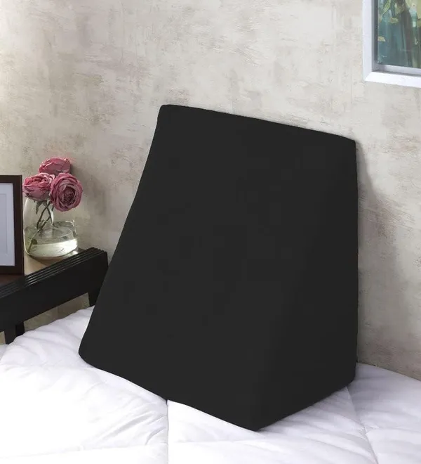 Zudo_Homes_Black_Wedge_Pillow_Memory_Foam_2_Years_Warranty_Orthopedic_Wedge_Cushion_For_Back_Support_Sleeping_Leg_Elevator_Pregnancy_Gerd_Anti_SnoringFree_Size